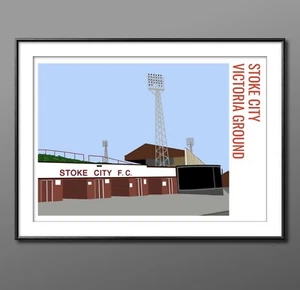 Stoke City FC Poster of The Victoria Ground, Digital Artwork A3 unframed - Picture 1 of 4