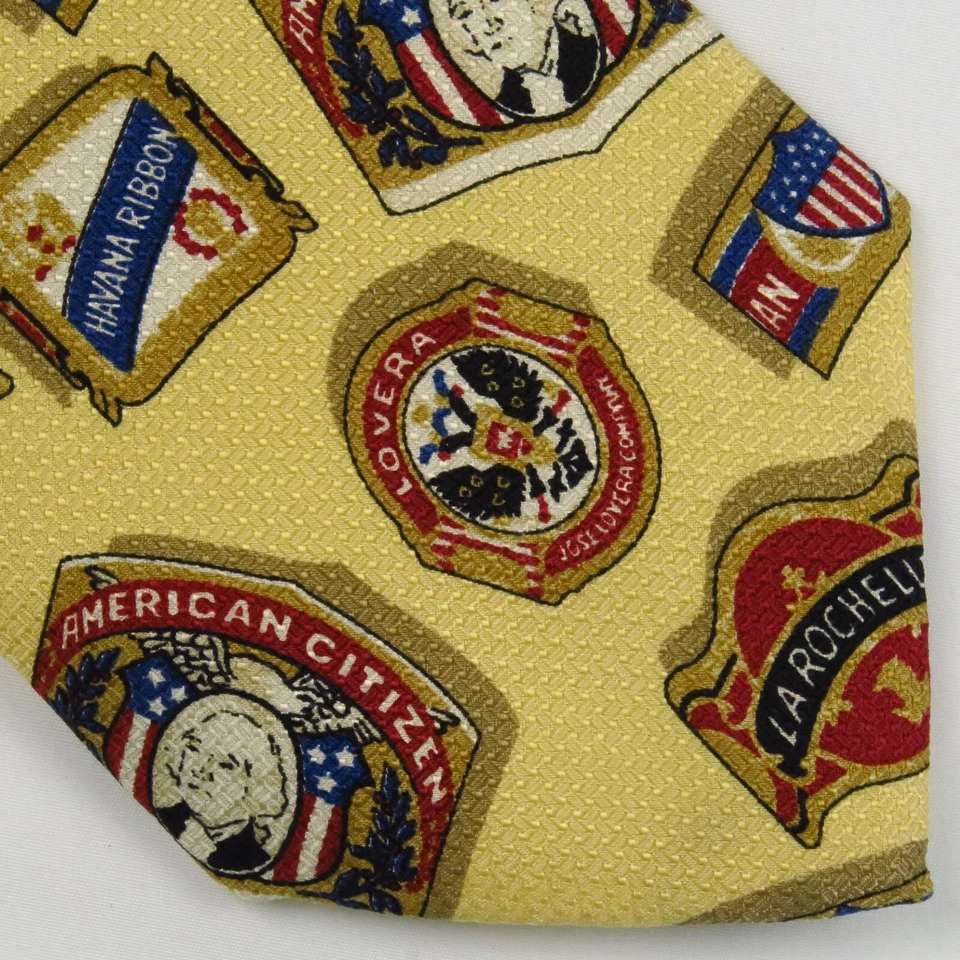 Lands End Cigar Bands Gold Tie Lovera Havana Ribbon La Rochelle 58"x3.5" Smoke - Image 1 of 4