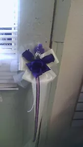 6 wedding pew bows purple, lav and white or any color you choose Sale Sale Sale - Picture 1 of 3