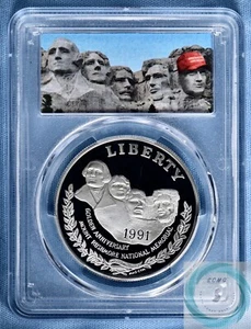 1991-S Mount Rushmore Commemorative Silver Coin PCGS PR69DCAM - Trump Label!!! - Picture 1 of 10