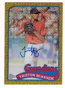 Confezione argento 2024 Topps Series 2 auto oro 2T89C-75 Triston McKenzie Guardians - Foto 1 di 2
