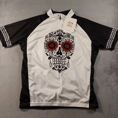 PRIMAL Los Muertos Skull Cycling Jersey Men's Size Large Skulls & Bike Chains - Image 1 of 4