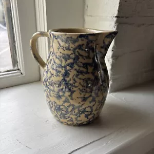 Vintage Robinson Ransbottom Sponge ware Splatter Pitcher Roseville Pottery 1qt - Picture 1 of 5