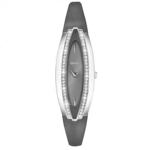 SEKSY BY SEKONDA Ladies' Grey Leather Stone Set Watch 2567 - Picture 1 of 1