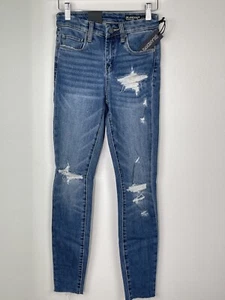 Jeans Blank NYC donna 24 indaco The Great Jones vita alta skinny invecchiato NUOVO - Foto 1 di 9