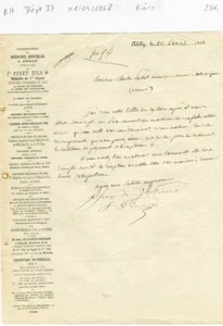 Dépt 37 - Abilly - Rare Construction de Machines Agricoles du 01/04/1868 - Picture 1 of 1
