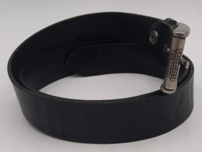 Мужской кожаный ремень HARLEY DAVIDSON 44 черный сделано в США с тиснением НАДПИСЬЮ для мотоцикла - Изображение 1 из 4