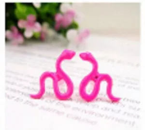 Par de lindos pendientes de puño de serpiente anillos de escalada joyería rosa ECF13 - Imagen 1 de 2