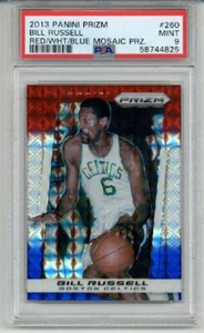 2013 PANINI PRIZM RED WHITE BLUE #260 BILL RUSSELL CARD CELTICS PSA 9 LOW POP 2 - Picture 1 of 2