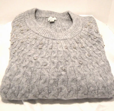 NUEVO CON ETIQUETAS A New Day Talla 2XL Suéter Gris Tejido con Cable con Acento de Estrás Foto 1 de 4