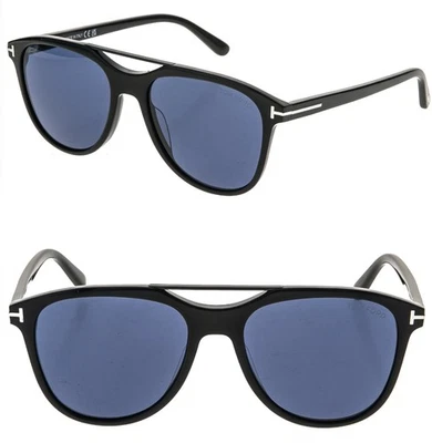 Auténticas gafas de sol Tom Ford Damian 02 TF1098 01V negras azules modernas aviador 1098 Foto 1 de 4