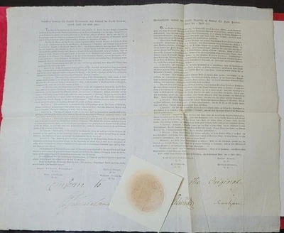BATTLE OF COPENHAGEN ARMISTICE 1801 Signed Official War Document NAPOLEON WARS  - Image 1 of 4