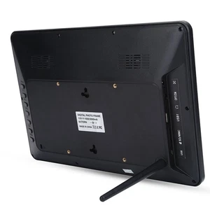 Black 12in 1280X800 Digital Photo Frame Music Video Player With Remote Contr NEW - Afbeelding 1 van 12