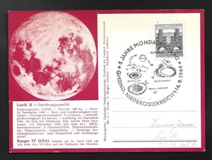 1964 Österreich Luna II (UDSSR) & Ranger IV (USA) Postkarte - Bild 1 von 1