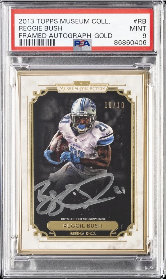 2013 TOPPS MUSEUM COLLECTION FRAMED GOLD #RB REGGIE BUSH 10/10 PSA 9 AUTO - Image 1 of 1