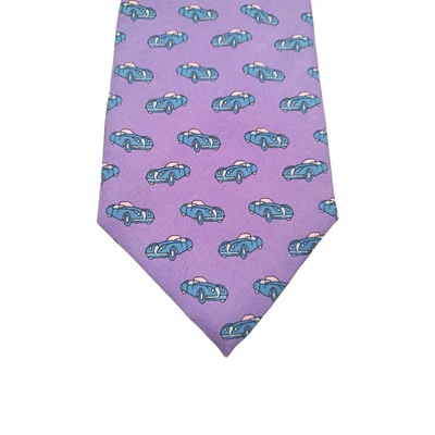Corbata Barneys New York Para Hombres Púrpura Coche Deportivo Tema Seda Italia Foto 1 de 4