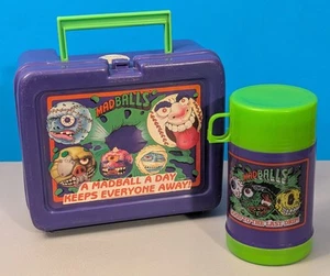 Madballs Plastic Lunchbox & Thermos - 1986 RARE - Vtg 1980s Grotesque Kid Humor - Picture 1 of 24