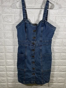 Vestido vaquero Aeropostale para mujer talla mediana azul con botones bolsillos delanteros - Imagen 1 de 13