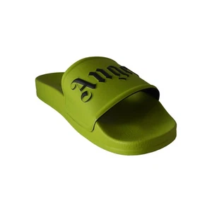 Palm Angels Logo-Print Sliders Light Green - Picture 1 of 12
