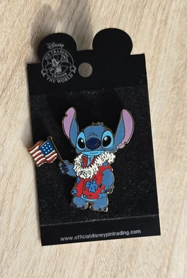 Pin de intercambio Patriotic Stitch Disney 2004 Mickeyys All American Series - astillado Foto 1 de 4