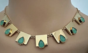 Trina Turk Gold Tone Green Collar Necklace, $178 - Picture 1 of 8