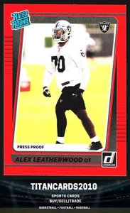 Alex Leatherwood 2021 Donruss Red Press Proof Rated Rookie Las Vegas Raiders - Picture 1 of 2