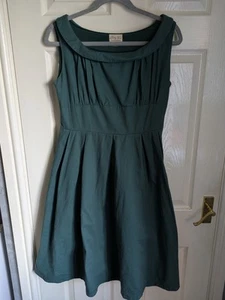 Lindy Bop Teal Blue/Green Fit & Flare Dress UK 12 Vintage Retro - Picture 1 of 5
