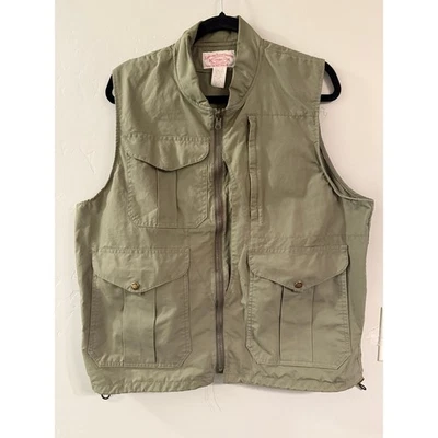 Filson Olive Green Utility Vest Mens Hunting Fishing Outdoorsman Style #556 - Image 1 of 4