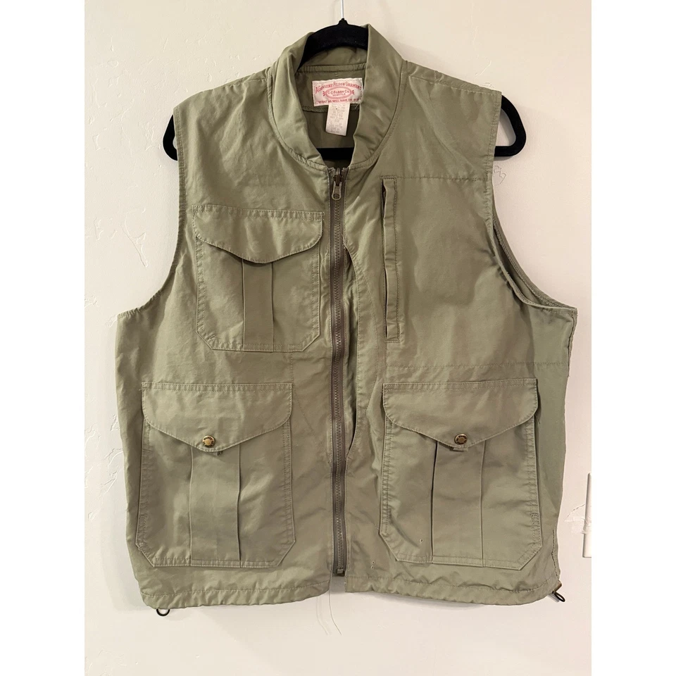 Filson Olive Green Utility Vest Mens Hunting Fishing Outdoorsman Style #556 - Image 1 of 4