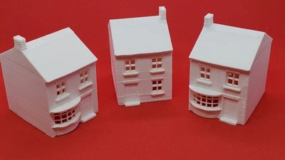 VILLAGESCENECRAFT N Gauge Railway Terraced Shop 1890s Industrial Building 3D Printed White