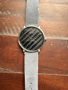 Reloj GRIGIO ALPHA Series Fibra de Carbono Estilo Vintage Plateado con Gamuza Gris - Imagen 1 de 9