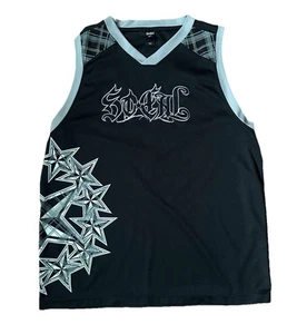 Vintage So-Cal Tank Top XL Herren schwarz bestickt Sterne Basketball Trikot Y2K - Bild 1 von 6