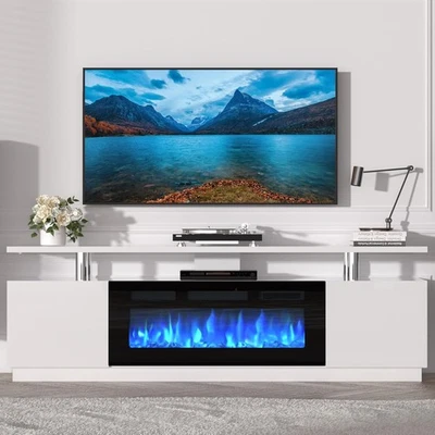 Fireplace TV Stand 70 Inch with 36in Electric Fireplace 12 Color LED 750W/1500W - Image 1 of 4