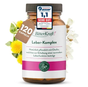 Bitterkraft! Leber-Komplex Kapseln mit Cholin-120 Stück-pflanzlich & natürlich - Picture 1 of 3