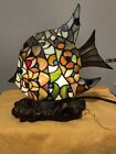 Tropical Fish Tiffany Style Stained Glass ACCENT Table Night Light Lamp