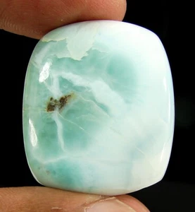 56.85 Ct Natural Blue Larimar Pectolite Gemstone Cabochon Wire Wrap Stone- 17872 - Picture 1 of 2