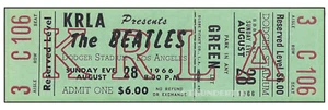 1 BOLETO DE CONCIERTO COMPLETO 1966 Dodger Stadium 1966 sin usar reimpresión verde laminado - Imagen 1 de 1