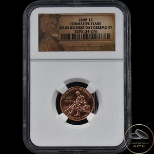 2009 Lincoln Cent Formative Years NGC MS 65 RD First Day Ceremony - Picture 1 of 2