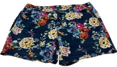 Pantalones Cortos Mujer Roz & Ali Talla 20 Floral Azul Marino Multicolor Usados Bueno Foto 1 de 4
