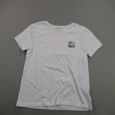 Vans Shirt Boys Small Short Sleeve Casual Crew Neck Lightweight Outdoors White - Image 1 of 4