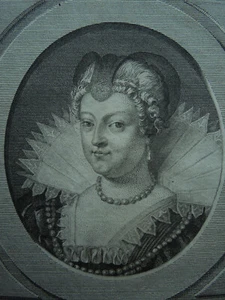 Estampe Gravure Ancienne. Marie De Médicis. Reine De France - Imagen 1 de 2