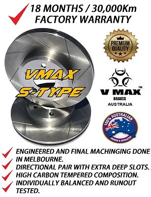 SLOTTED VMAXS fits PORSCHE Cayenne With 17" Wheels 2004 Onwards REAR Disc Rotors - image 1 of 4