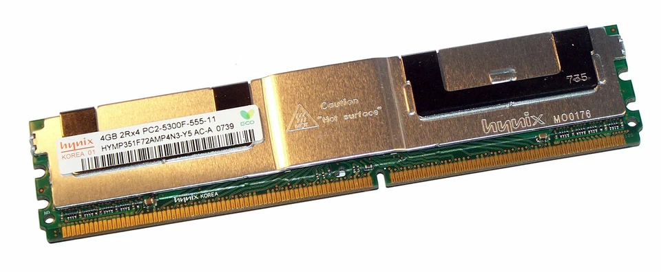  4GB HP 398708-061 PC2-5300F 667MHz DDR2 2Rx4 240-P FBDIMM ECC Server RAM - Image 1 of 1