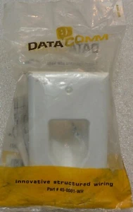 DATACOMM ELECTRONICS 45-0001-WH 1-Gang Recessed Low Voltage Cable Plate (White) - Picture 1 of 5