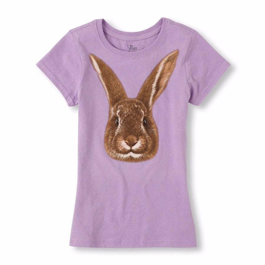 TCP BUNNY RABBIT GIRLS PURPLE SHIMMERY GRAPHIC TEE T-SHIRT TOP  XS/4  S/5-6 - Image 1 of 1