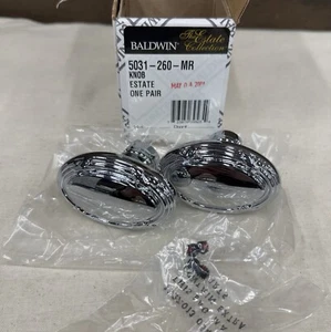 Baldwin Estate Edinburgh 5031 Knob Pair in 260 Polished Chrome 5031-260-MR - Picture 1 of 17