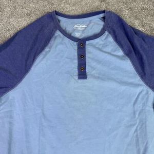 Camicia Bandiera e Inno Uomo Piccola Blu Henley Manica Corta - Foto 1 di 8