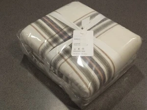 RARE 3PC Pottery Barn Logan Plaid King Duvet & Pillowcases, Pair w Rustic Forest - Picture 1 of 4