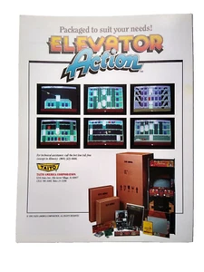 Elevator Action Arcade Game Flyer Original Foldout Brochure Retro Artwork 1983 - Picture 1 of 3