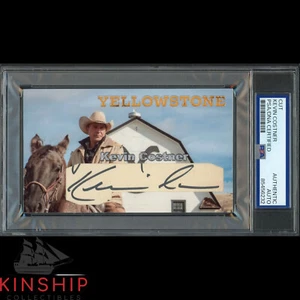 Kevin Costner signed Cut 3x5 Custom Card PSA DNA Slab Yellowstone Auto C4491 - Bild 1 von 2
